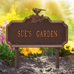 Chickadee Ivy Garden 1-Line Lawn Plaque Antique Copper