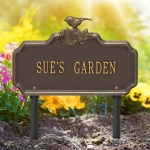 Chickadee Ivy Garden 1-Line Lawn Plaque Bronze & Gold 2