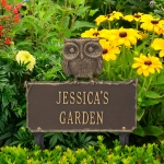 Owl Garden Lawn Plaque Bronze & Gold 3