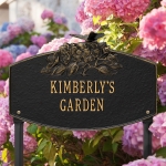 Butterfly Blossom Garden Lawn Plaque Black & Gold