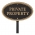 Private Property Plaque Oval Shape Black & Gold on stake