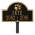 Black & Gold Dog Paw Arch Lawn Memorial Marker on a Yard Stake