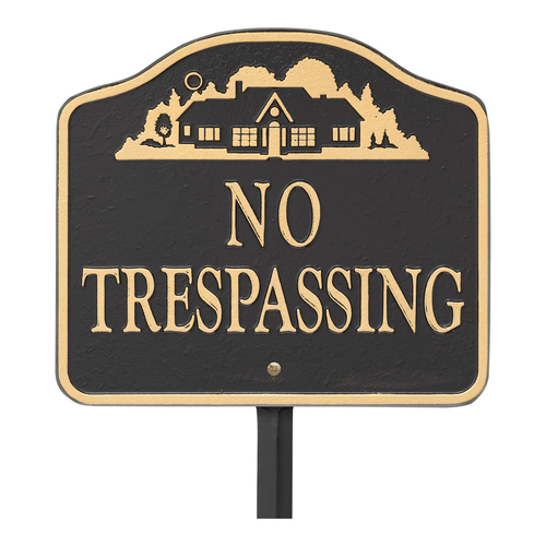 No Trespassing Sign Wall or Lawn Mounting