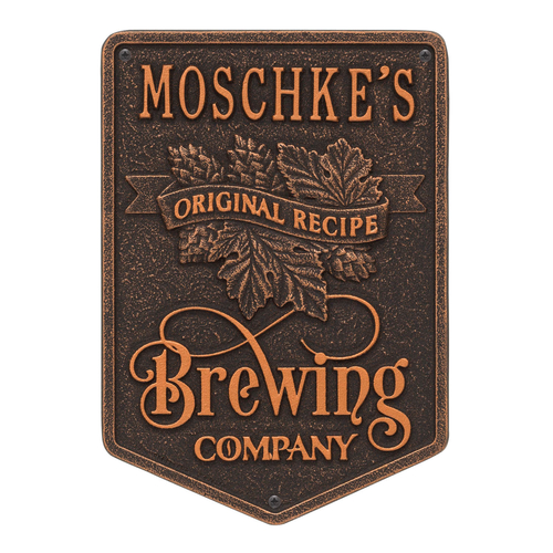 Original Recipe Brewing Company Beer Plaque, Finish, Standard Wall 1-line Oil Rubbed Bronze