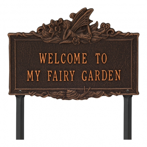 Welcome to My Fairy Lawn Plaque Oil-Rubbed Bronze