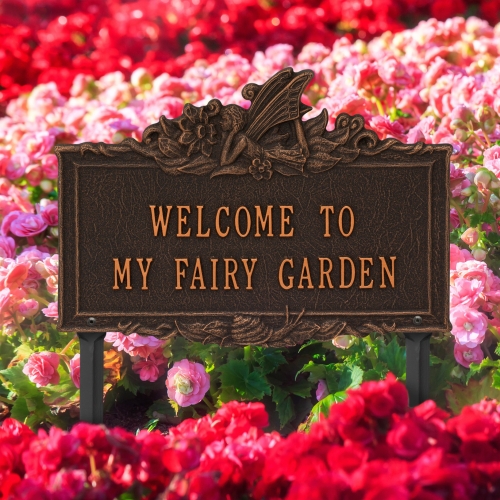 Welcome to My Fairy Lawn Plaque Oil-Rubbed Bronze 4