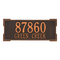 Rectangle Shape Address Plaque Named Roanoke with a Oil Rubbed Bronze Finish, Estate Wall with Two Lines of Text