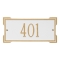 Rectangle Shape Address Plaque Named Roanoke with a White & Gold Plaque Mini with One Line of Text